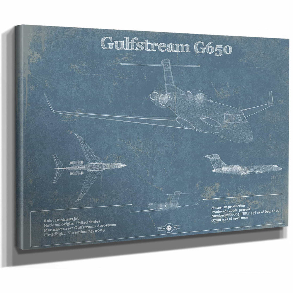 Gulfstream G650 Jet Vintage Aviation Blueprint