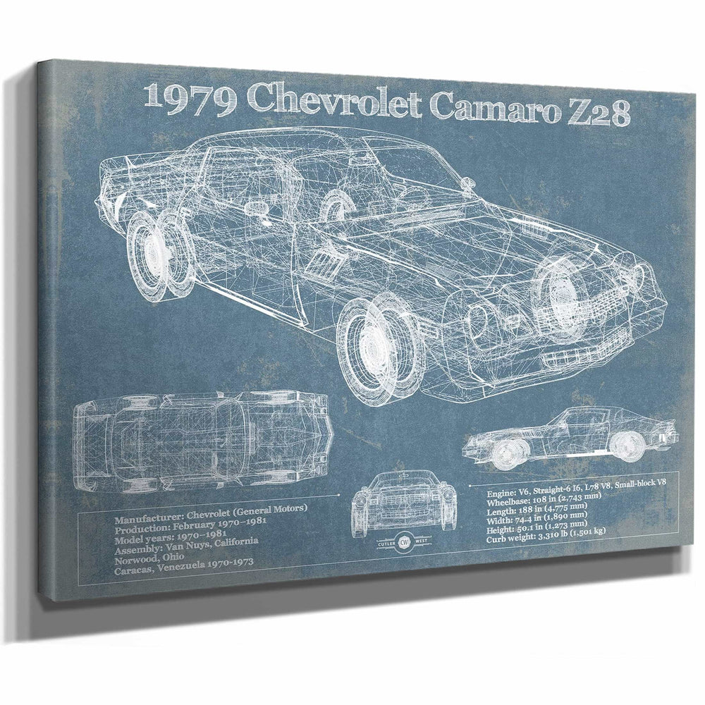 1979 Chevrolet Camaro Z28 Blueprint Vintage Auto Patent Print