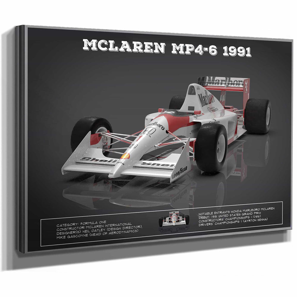Vintage F1 McLaren MP46 1991 Formula One Race Car Print