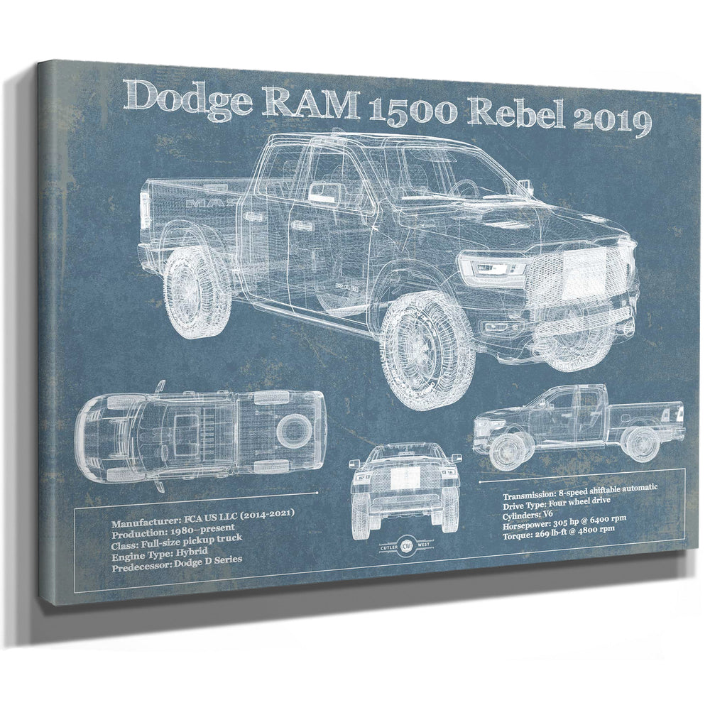 2019 Ram 1500 Rebel Vintage Blueprint Auto Print