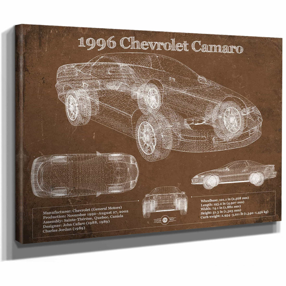 1996 Chevrolet Camaro Vintage Blueprint Auto Print