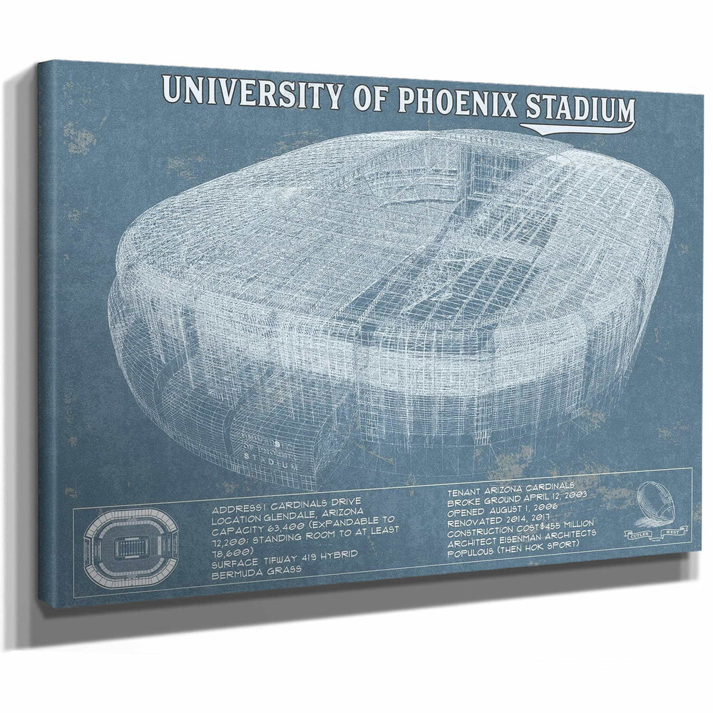 Arizona Cardinals University Of Phoenix Stadium Vintage Football Print