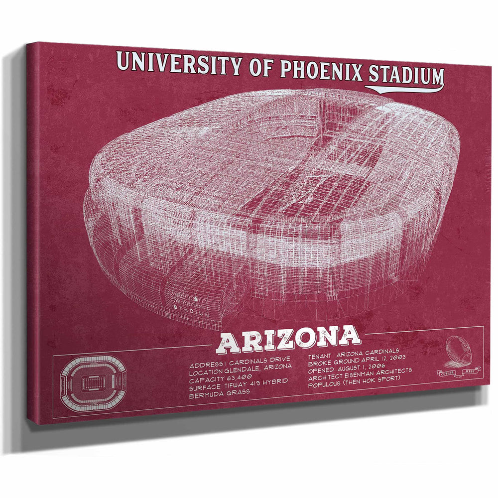 Arizona Cardinals - University of Phoenix Stadium Vintage Football Team Color Print