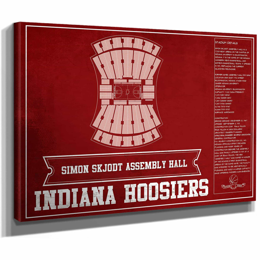 Simon Skjodt Assembly Hall Indiana Hoosiers Team Color NCAA Vintage Print