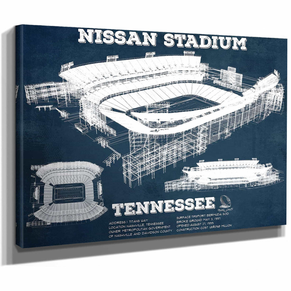 Tennessee Titans Nissan Stadium - Vintage Football Print 3