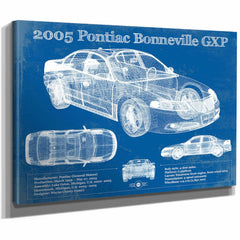 2000 - 2005 Pontiac Bonneville GXP Blueprint Vintage Auto Print
