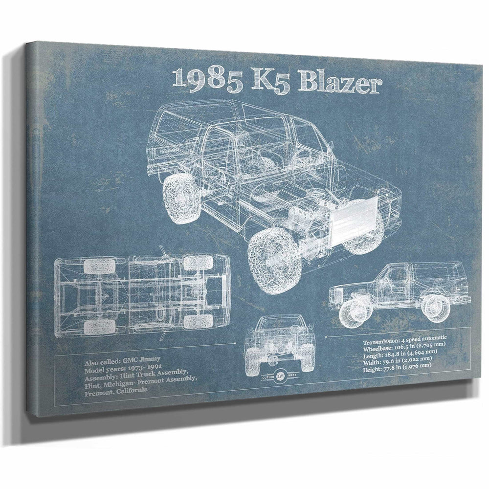 1985 Chevrolet K5 Blazer Blueprint Vintage Auto Patent Print
