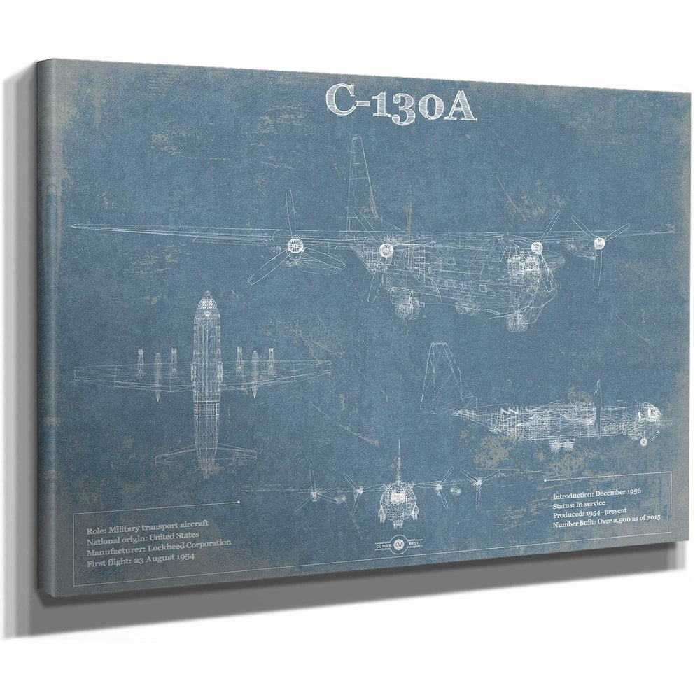 AC-130A Vintage Aviation Blueprint Military Print