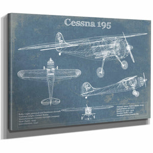 Cessna 195 Original Blueprint Art