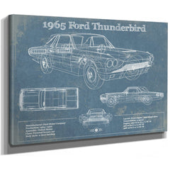 1965 Ford Thunderbird Blueprint Vintage Auto Print