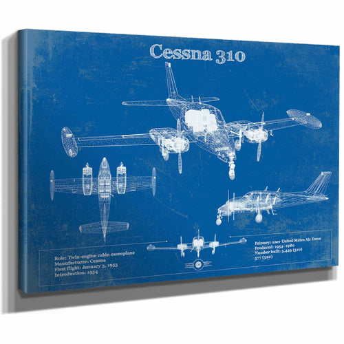 Cessna 310D V06 Original Blueprint Art