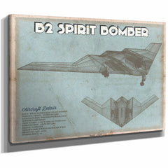 B2 Spirit Bomber Patent Blueprint Original Design Wall Art