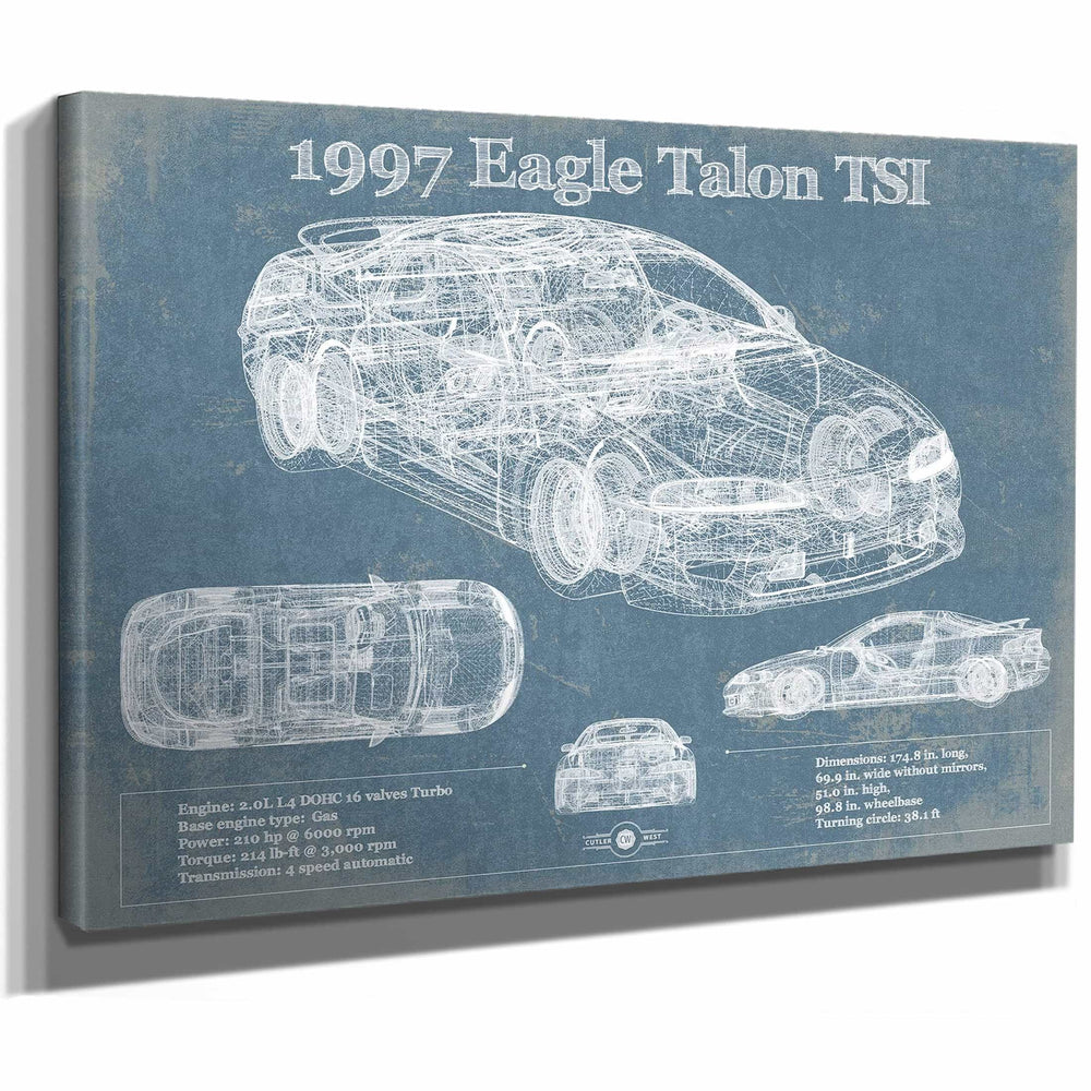 1997 Eagle Talon TSI Vintage Blueprint Auto Print