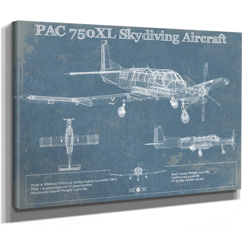 PAC 750XL Skydiving Aircraft Original Blueprint Art
