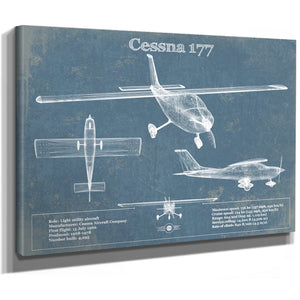 Cessna 177 (Cardinal) Vintage Blueprint Airplane Print