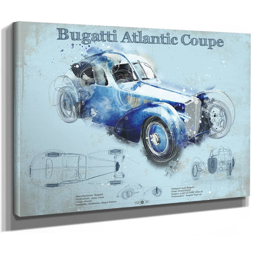 Bugatti Atlantic Coupe Vintage Sports Car Print