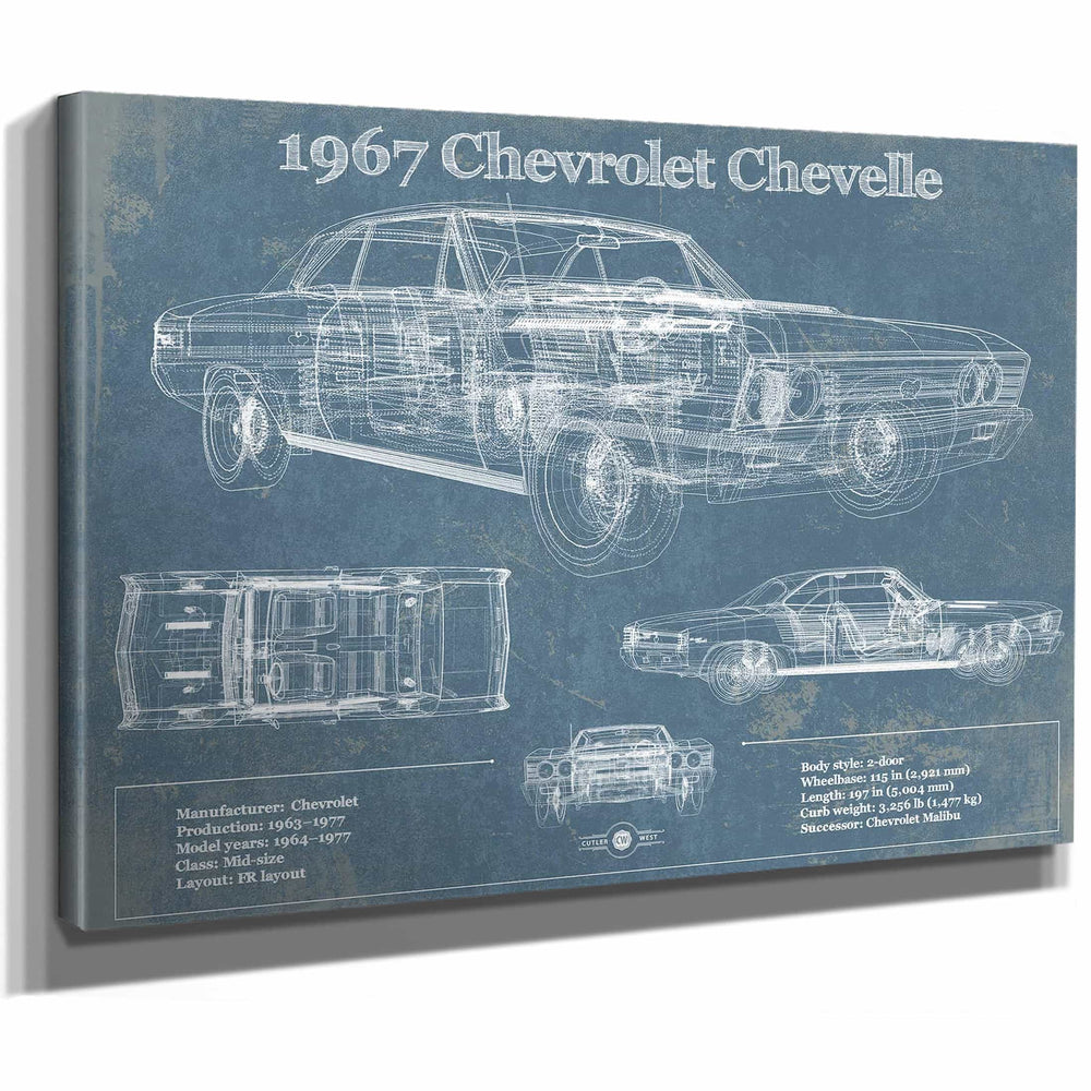1967 Chevrolet Chevelle Original Blueprint Art