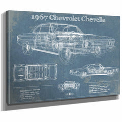 1967 Chevrolet Chevelle Original Blueprint Art