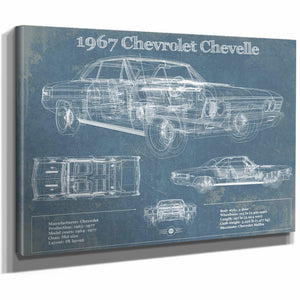 1967 Chevrolet Chevelle Original Blueprint Art