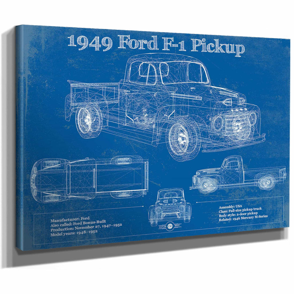 1949 Ford F-1 Pickup Vintage Blueprint Auto Print