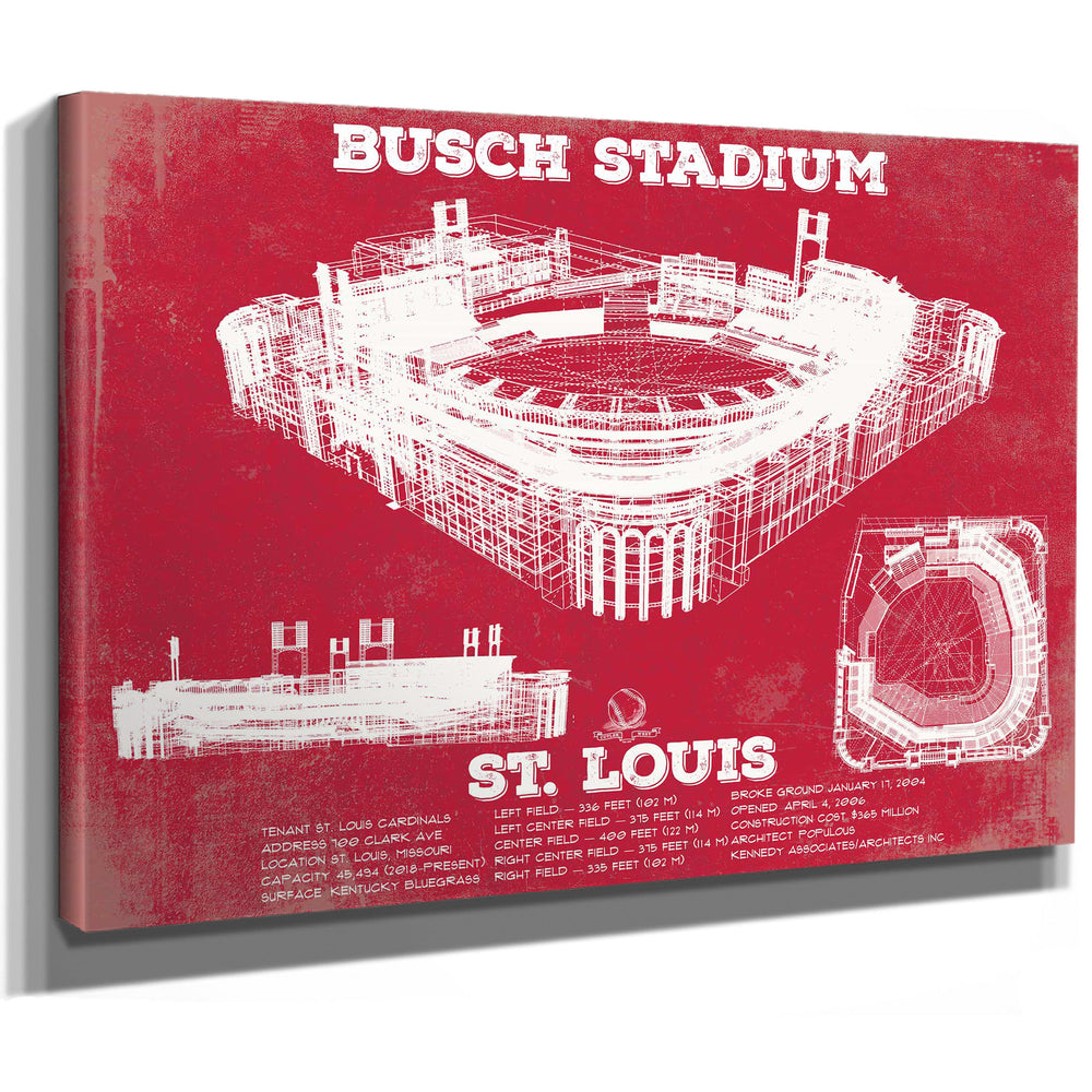 St. Louis Cardinals - Busch Stadium - Vintage Baseball Print