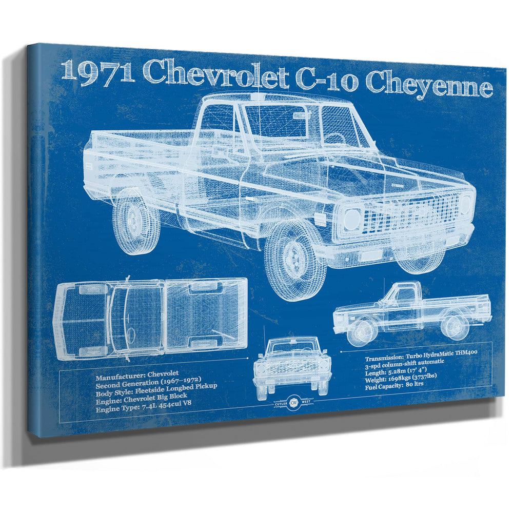 1971 Chevrolet C-10 Cheyenne Original Blueprint Art