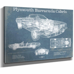 Plymouth Barracuda Cabrio Blueprint Vintage Auto Print