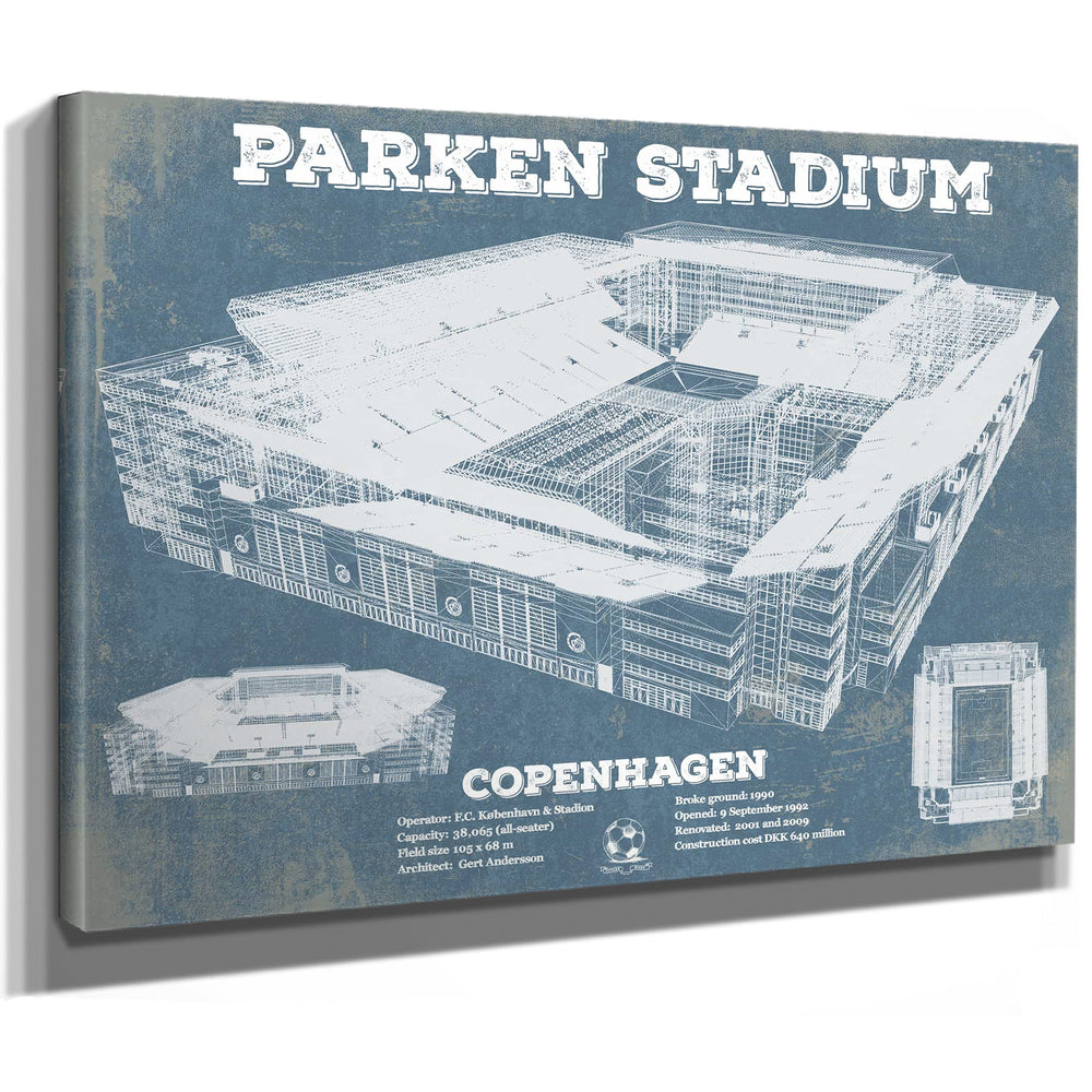 Parken Stadium Copenhagen Football Vintage Soccer Print