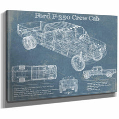 Ford F-350 Crew Cab Vintage Blueprint Auto Print