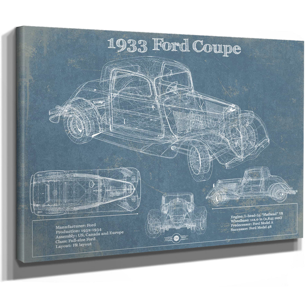 1933 Ford Coupe Vintage Blueprint Auto Print