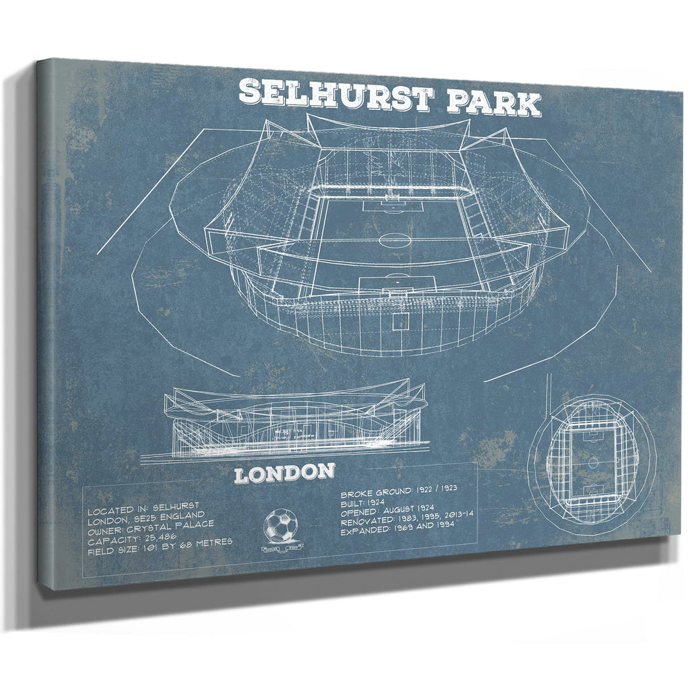 Selhurst Park Stadium A New Crystal Palace Blueprint Vintage Soccer Print