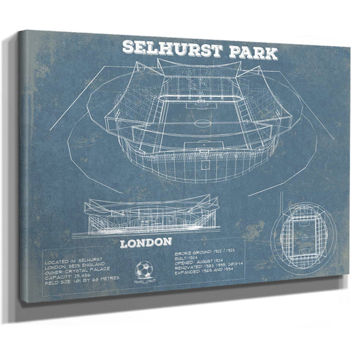 Selhurst Park Stadium A New Crystal Palace Blueprint Vintage Soccer Print