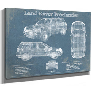 Land Rover Freelander Vintage Blueprint Auto Print