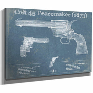 Colt 45 Peacemaker 1873 Blueprint Vintage Gun Print