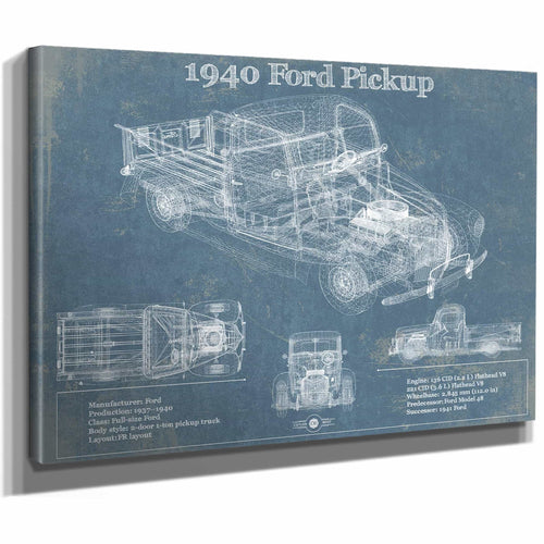 1940 Ford Pickup Vintage Blueprint Auto Print
