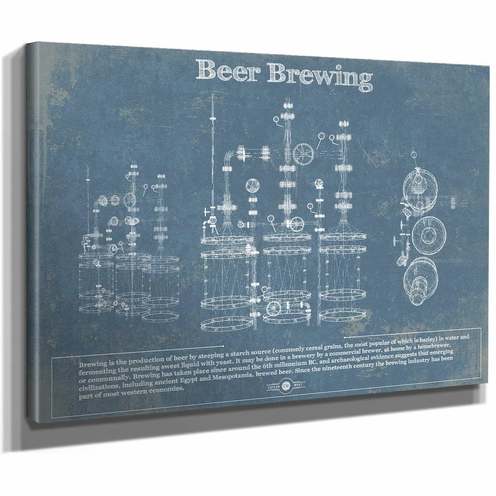 Beer Brewing Blueprint Original Wall Art