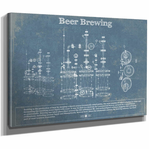 Beer Brewing Blueprint Original Wall Art