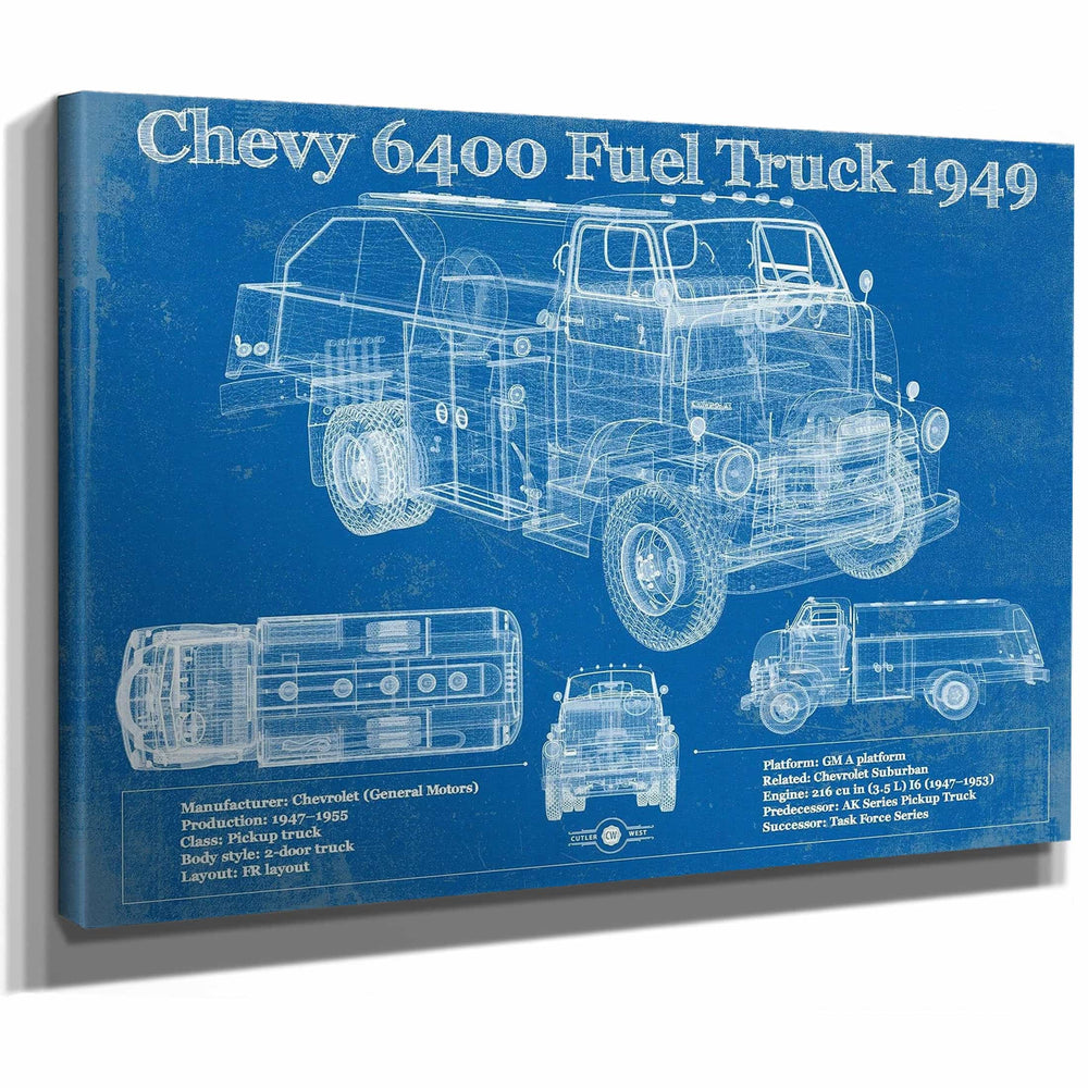 Chevy 6400 Fuel Truck 1949 Vintage Blueprint Auto Print