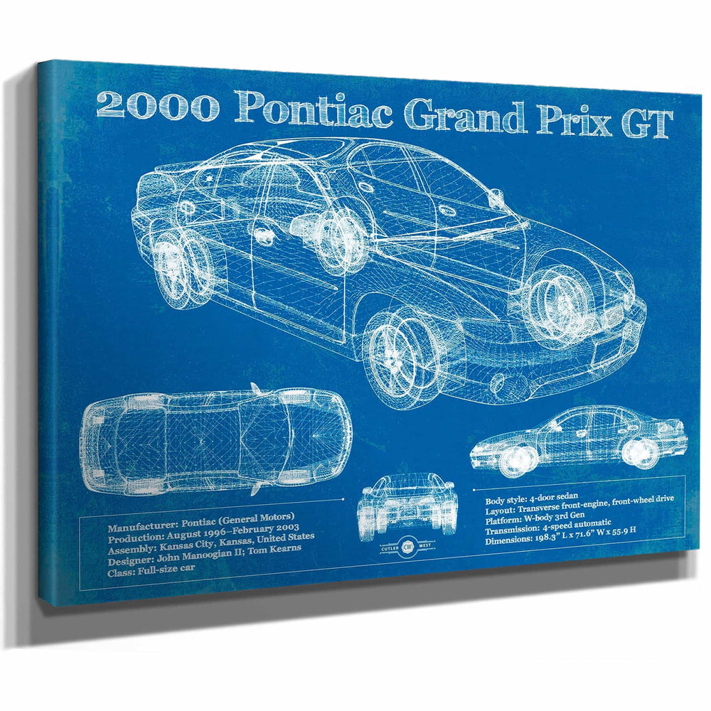 2000 Pontiac Grand Prix GT Vintage Blueprint Auto Print