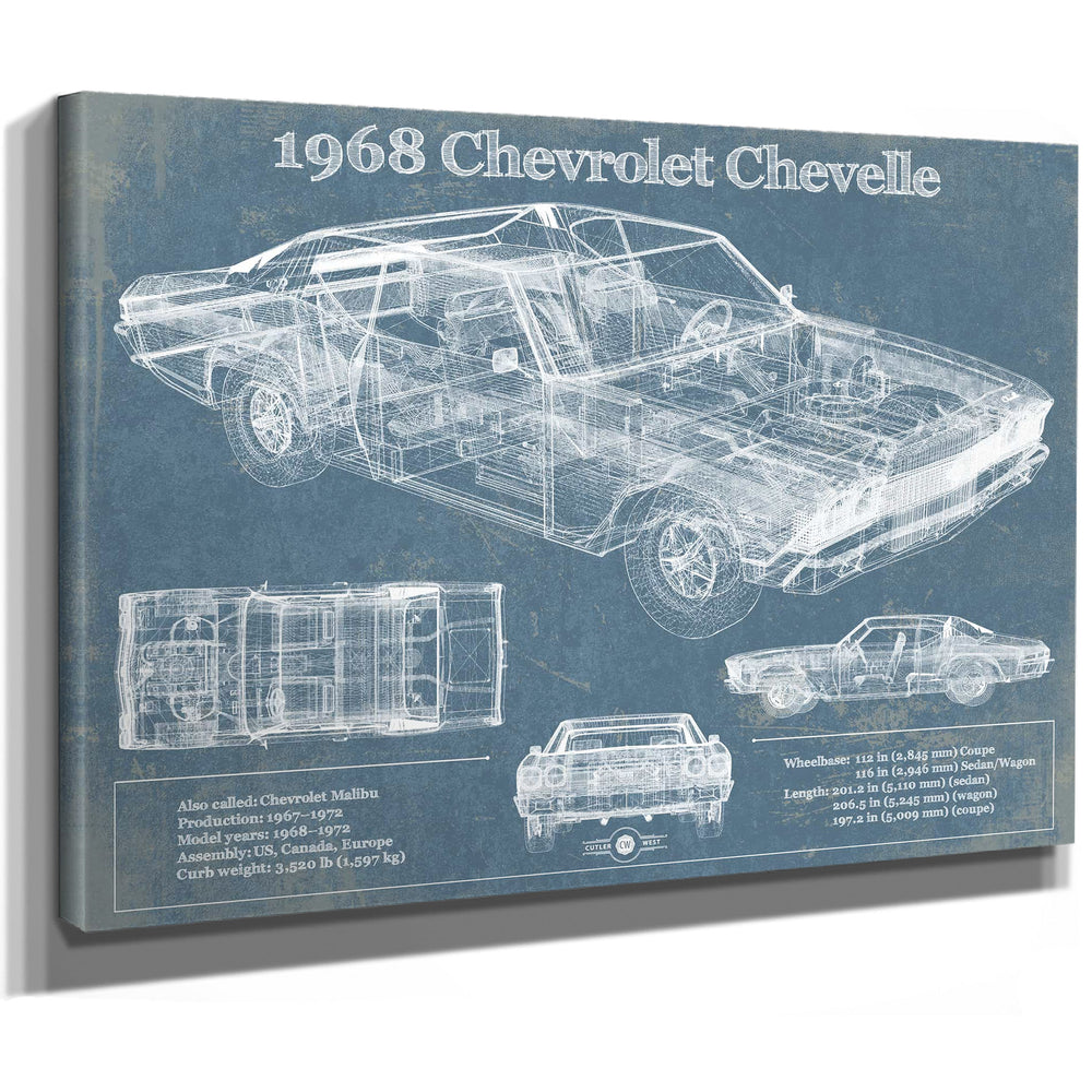 1968 Chevrolet Chevelle Original Blueprint Art