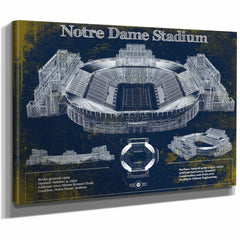 Notre Dame Stadium 2021 Version Team Color Vintage Art Print