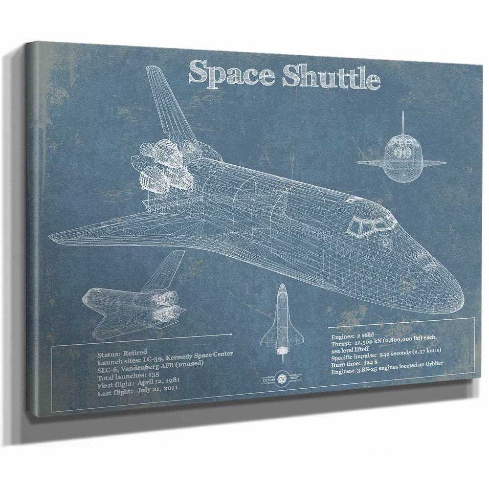 Space Shuttle Aviation Blueprint Print