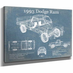 1993 Dodge RAM 150 Vintage Blueprint Auto Print