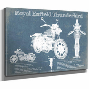 Royal Enfield Thunderbird Blueprint Motorcycle Patent Print