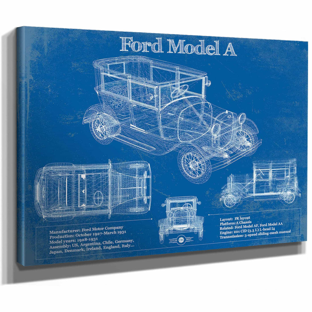 Ford Model A Vintage Blueprint Auto Print