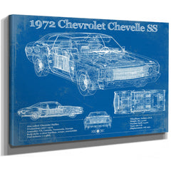 1972 Chevrolet Chevelle SS Original Blueprint Art