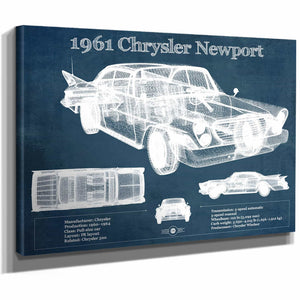 1961 Chrysler Newport Vintage Blueprint Auto Print