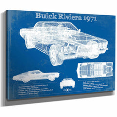 1971 Buick Riviera Blueprint Vintage Auto Print