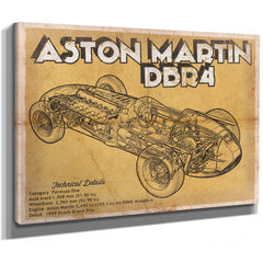Aston Martin DB9 Blueprint Vintage Auto Print