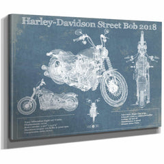 Harley-Davidson Street Bob 2018 Blueprint Motorcycle Patent Print